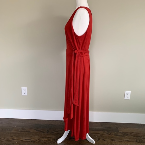 NWT LOFT midi red wrap dress - Picture 3 of 8